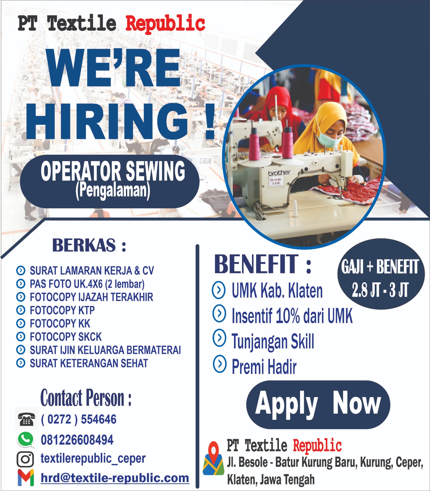 Operator Sewing